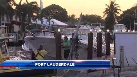 Yacht in Fort Lauderdale partially submerged after taking on water